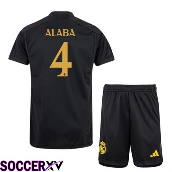 Real Madrid (Alaba 4) Kids Third Soccer Jersey Black 2023/2024