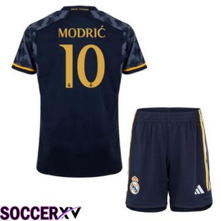 Real Madrid (Modrić 10) Kids Away Soccer Jersey Blue Royal 2023/2024