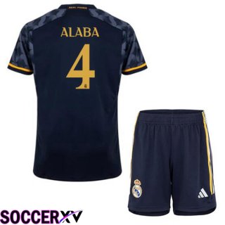 Real Madrid (Alaba 4) Kids Away Soccer Jersey Blue Royal 2023/2024