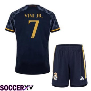 Real Madrid (Vini Jr. 7) Kids Away Soccer Jersey Blue Royal 2023/2024