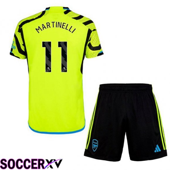 Arsenal (MARTINELLI 11) Kids Away Soccer Jersey Green 2023/2024