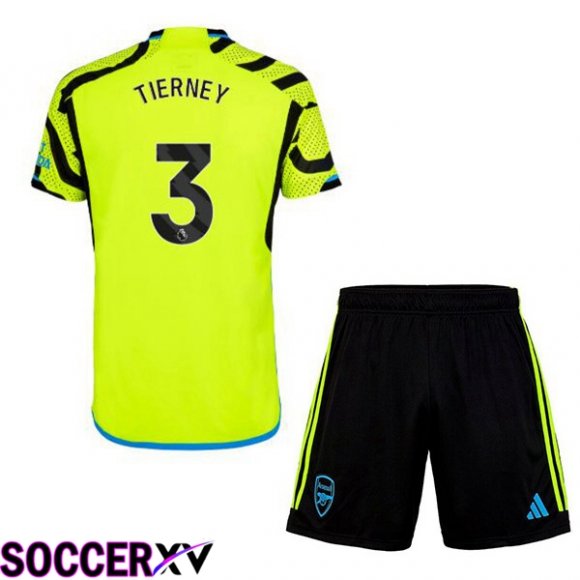 Arsenal (TIERNEY 3) Kids Away Soccer Jersey Green 2023/2024