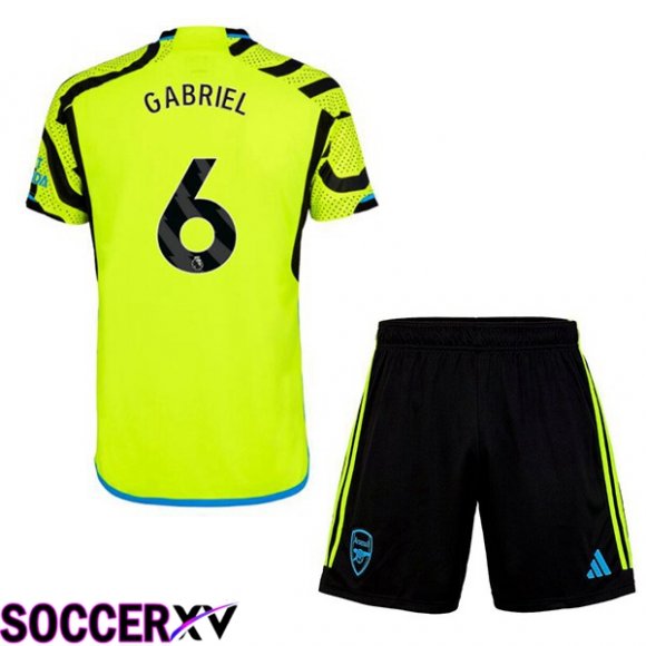 Arsenal (GABRIEL 6) Kids Away Soccer Jersey Green 2023/2024