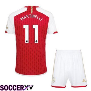 Arsenal (MARTINELLI 11) Kids Home Soccer Jersey Red White 2023/2024