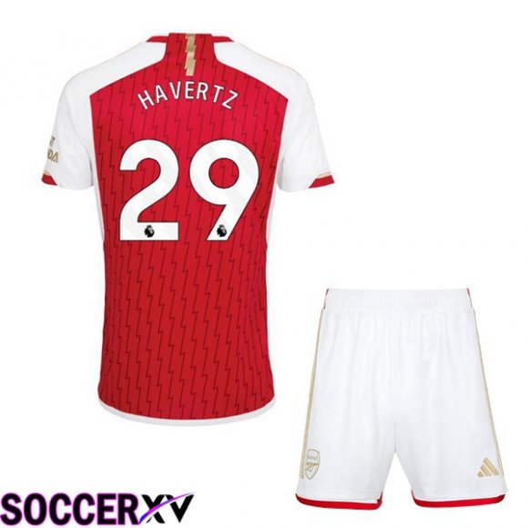 Arsenal (HAGreenZ 29) Kids Home Soccer Jersey Red White 2023/2024