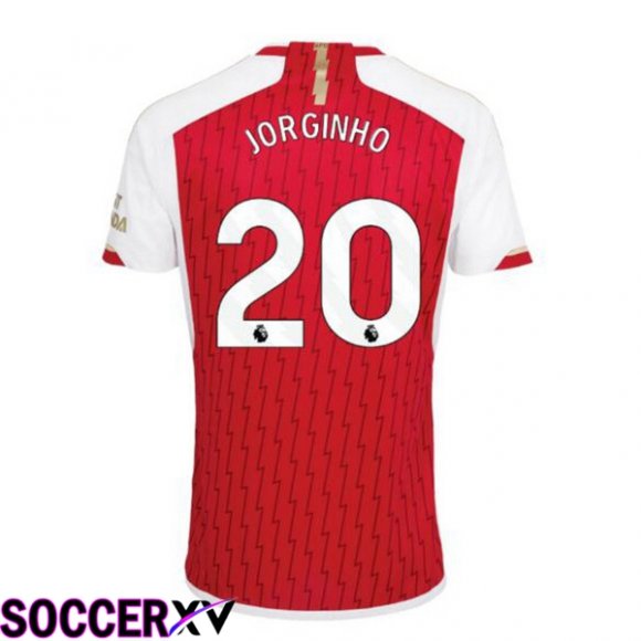 Arsenal (JORGINHO 20) Home Soccer Jersey Red White 2023/2024