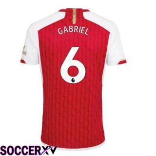 Arsenal (GABRIEL 6) Home Soccer Jersey Red White 2023/2024