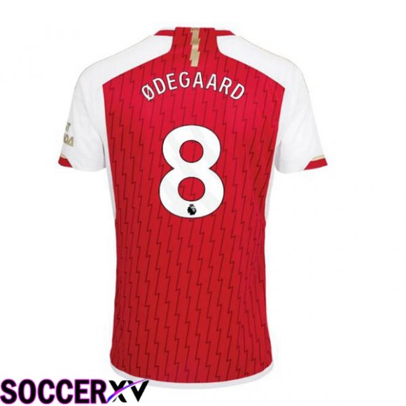 Arsenal (ØDEGAARD 8) Home Soccer Jersey Red White 2023/2024