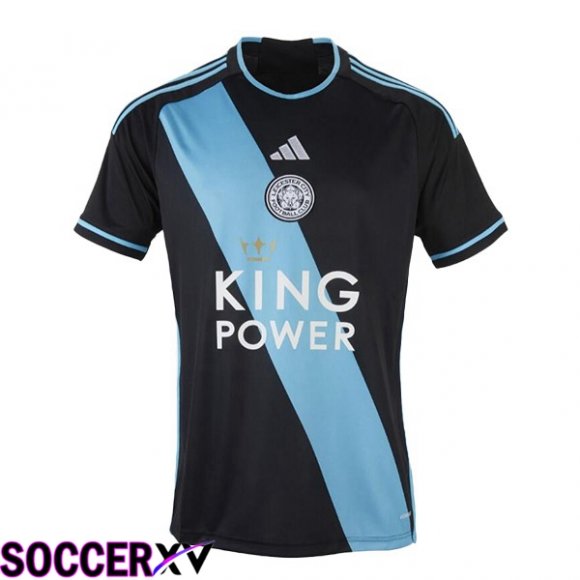 Leicester City Away Soccer Jersey Blue Black 2023/2024