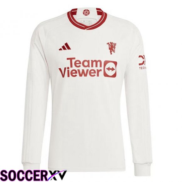 Manchester United Third Soccer Jersey Long sleeve White 2023/2024