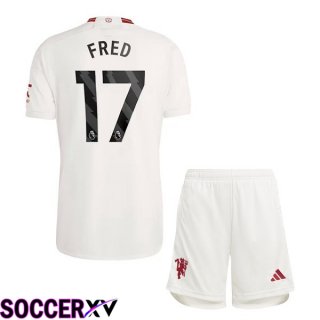 Manchester United (Fred 17) Kids Third Soccer Jersey White 2023/2024