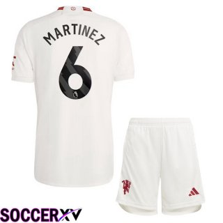 Manchester United (Martinez 6) Kids Third Soccer Jersey White 2023/2024