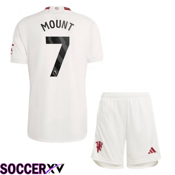 Manchester United (Mount 7) Kids Third Soccer Jersey White 2023/2024