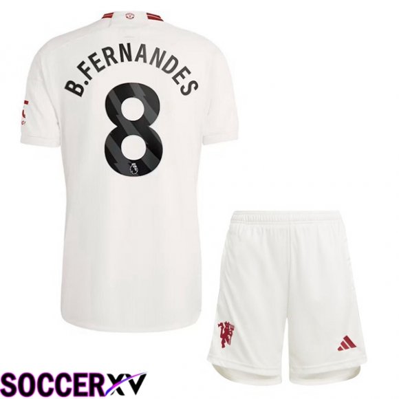 Manchester United (B.Fernandes 8) Kids Third Soccer Jersey White 2023/2024