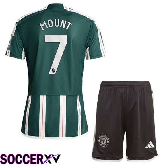 Manchester United (Mount 7) Kids Away Soccer Jersey Green 2023/2024