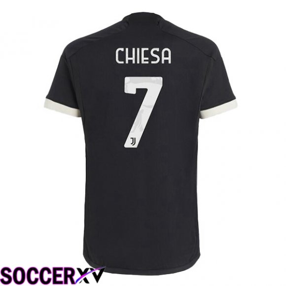 Juventus (CHIESA 7) Third Soccer Jersey Black 2023/2024