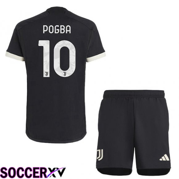 Juventus (POGBA 10) Kids Juventus Third Soccer Jersey Black 2023/2024