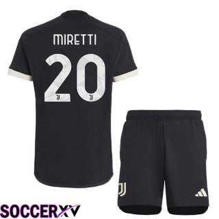 Juventus (MIRETTI 20) Kids Juventus Third Soccer Jersey Black 2023/2024