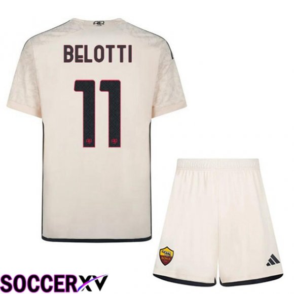 AS Roma (BELOTTI 11) Kids Kids Away Soccer Jersey Yellow 2023/2024