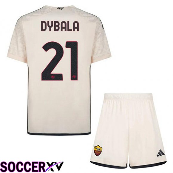 AS Roma (DYBALA 21) Kids Kids Away Soccer Jersey Yellow 2023/2024