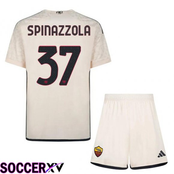 AS Roma (SPINAZZOLA 37) Kids Kids Away Soccer Jersey Yellow 2023/2024