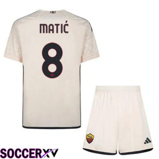 AS Roma (MATIĆ 8) Kids Kids Away Soccer Jersey Yellow 2023/2024