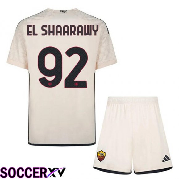 AS Roma (EL SHAARAWY 92) Kids Kids Away Soccer Jersey Yellow 2023/2024