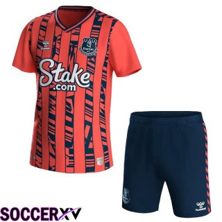 Everton Kids Away Soccer Jersey Red 2023/2024