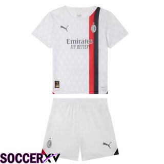 AC Milan Kids Away Soccer Jersey White 2023/2024