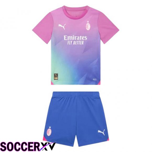 AC Milan Kids Third Soccer Jersey Rose 2023/2024