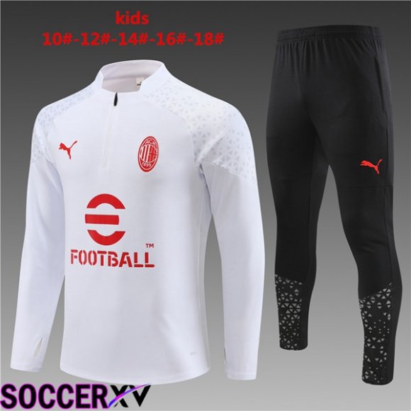 AC Milan Kids Training Tracksuit Suit White 2023/2024