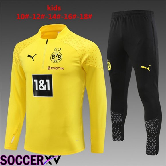 Dortmund BVB Kids Training Tracksuit Suit Yellow 2023/2024