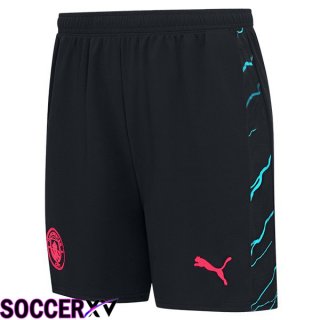 Manchester City Soccer Shorts Third Blue Black 2023/2024