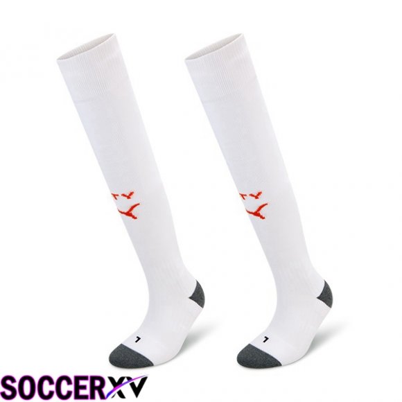 Manchester City Soccer Socks Away White 2023/2024