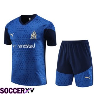 Marseille OM Training T Shirt + Shorts Blue Royal 2023/2024