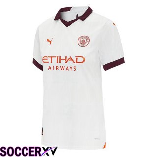 Manchester City Womens Away Soccer Jersey White 2023/2024