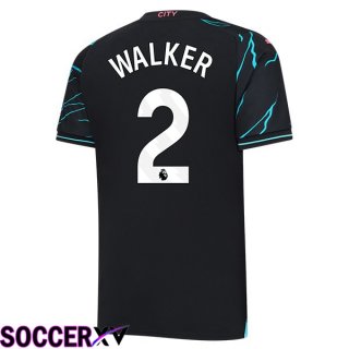 Manchester City (Kyle Walker 2) Third Soccer Jersey Blue Black 2023/2024