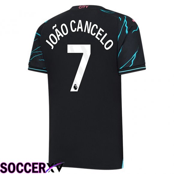 Manchester City (João Cancelo 7) Third Soccer Jersey Blue Black 2023/2024