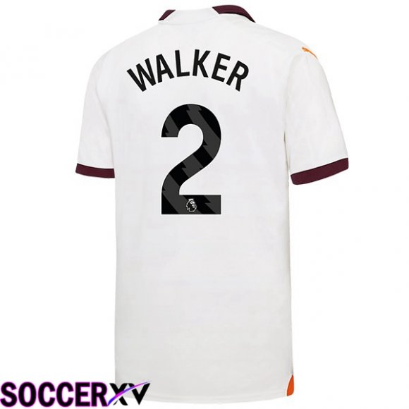 Manchester City (Kyle Walker 2) Away Soccer Jersey White 2023/2024