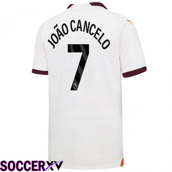 Manchester City (João Cancelo 7) Away Soccer Jersey White 2023/2024