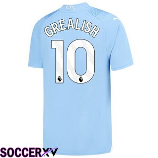 Manchester City (Jack Grealish 10) Home Soccer Jersey Blue 2023/2024