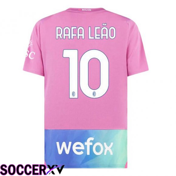 AC Milan (Rafa Leão 10) Third Soccer Jersey Rose 2023/2024