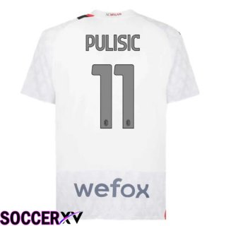 AC Milan (Pulisic 11) Away Soccer Jersey White 2023/2024