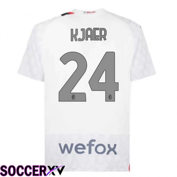 AC Milan (Kjaer 24) Away Soccer Jersey White 2023/2024