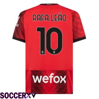 AC Milan (Rafa Leão 10) Home Soccer Jersey Red 2023/2024