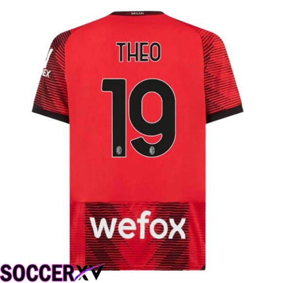 AC Milan (Theo 19) Home Soccer Jersey Red 2023/2024