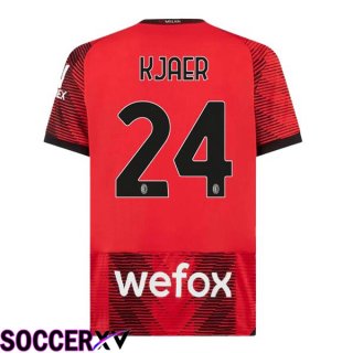 AC Milan (Kjaer 24) Home Soccer Jersey Red 2023/2024