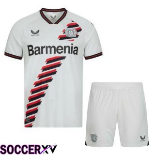 Bayer 04 Leverkusen Kids Away Soccer Jersey White 2023/2024