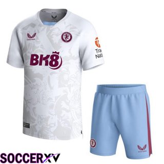 Aston Villa Kids Away Soccer Jersey White 2023/2024