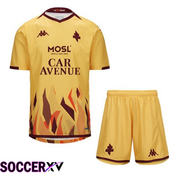 FC Metz Kids Away Soccer Jersey Yellow 2023/2024